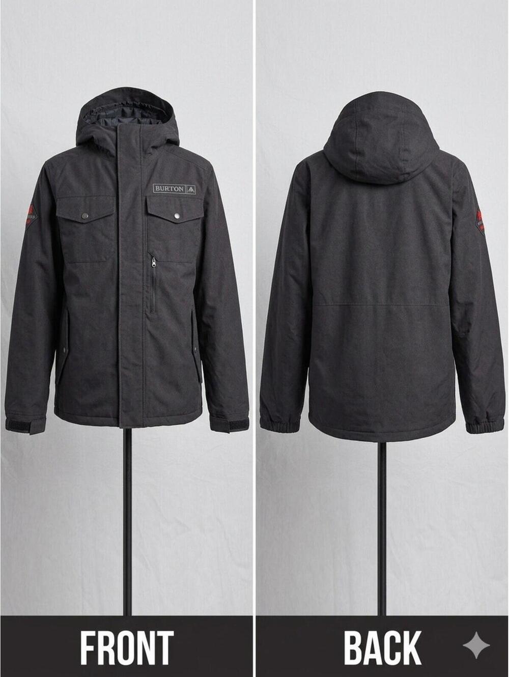 🏂 Burton DryRide Hooded Snowboard Jacket Men M Gray Black J1-18 ❄️